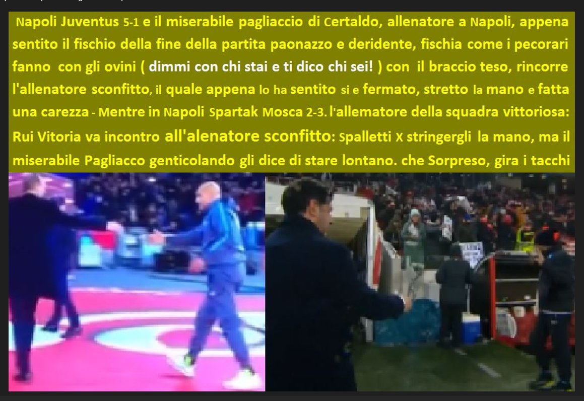 calabrone37's tweet photo. Questa cosa( #lucianospalletti) che a mano tesa rincorre Allegri per deriderlo, e' #quellacosacheesce dal #buconelfondoschiena, e' la stessa che ha #rifiutato la #manotesa dell' #AllenatoreRuiVitoria in #NapoliSpartakMosca23
.
https://t.co/k925OBO0el
'
https://t.co/mgqFRGHL9O https://t.co/0AKe5pzorR