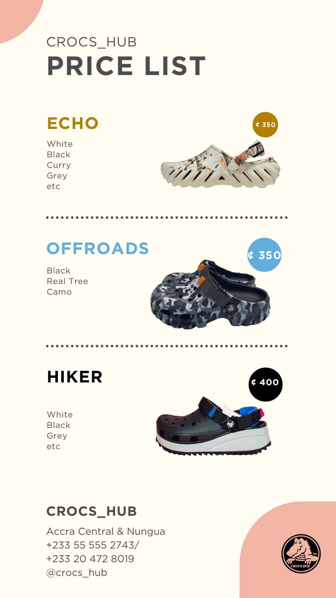 CROCS HUB on X Updated Price List Effective 1st July 2024. Kindly Rt https t t2INO8tg4d X