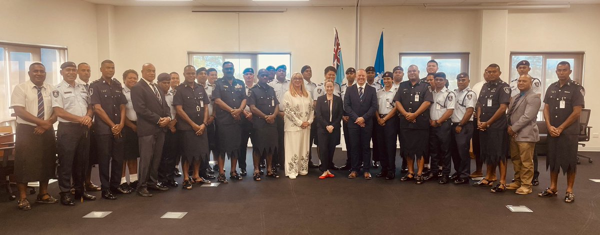 NicolaNoble25's tweet photo. Great start to the week opening the @CollegeofPolice Emerging Leaders Training at Nakasi Police Station. Fantastic to meet all the participants and special thanks to @fiji_force for their warm welcome, collaboration and partnership. 🇬🇧🇫🇯 

#UKPacificPartnerships @ukinfiji https://t.co/OQKhYYWCxI