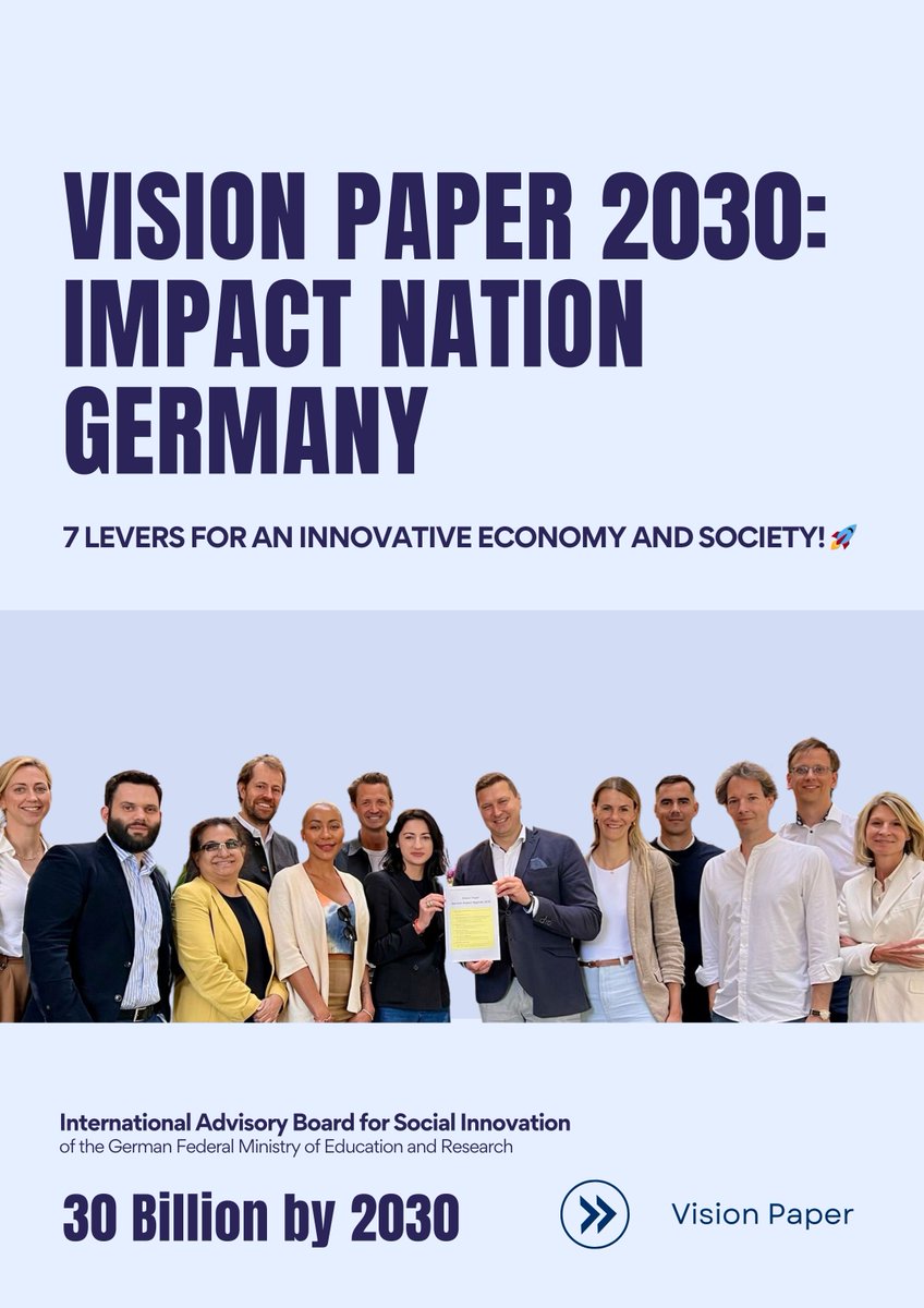 Gorgi Krlev (@gorgikrlev) on Twitter photo Vision Paper for Social Innovation in Germany just published! 7 levers behind "30 𝐁𝐢𝐥𝐥𝐢𝐨𝐧 𝐛𝐲 2030".
sozialeinnovationen.net/soziale-innova…
<a href="/ZarahBruhn/">Zarah Bruhn</a> @BMBF_Bund @BMWK <a href="/ESCP_bs/">ESCP Business School</a> <a href="/EuclidNetwork/">Euclid Network</a> <a href="/KelloggOx/">Kellogg College, University of Oxford</a> #socialinnovation #policy #impact #newagenda2030 Vision Paper for Social Innovation in Germany just published! 7 levers behind "30 𝐁𝐢𝐥𝐥𝐢𝐨𝐧 𝐛𝐲 2030".
sozialeinnovationen.net/soziale-innova…
<a href="/ZarahBruhn/">Zarah Bruhn</a> @BMBF_Bund @BMWK <a href="/ESCP_bs/">ESCP Business School</a> <a href="/EuclidNetwork/">Euclid Network</a> <a href="/KelloggOx/">Kellogg College, University of Oxford</a> #socialinnovation #policy #impact #newagenda2030