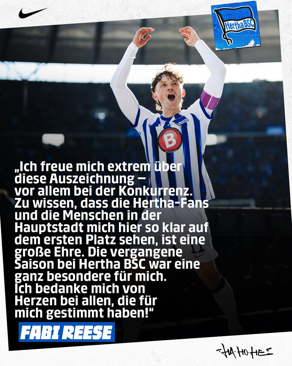 Ihr habt abgestimmt – Fabi #Reese ist Berlins Fußballer der Saison! 🏅👏 Der @BerlinerFV suchte gemeinsam mit LOTTO Berlin &amp; der Fußball-Woche die besten Berliner Fußballerinnen und Fußballer der Saison 2023/24. 

Glückwunsch, Fabi! 💙🤍

#HaHoHe