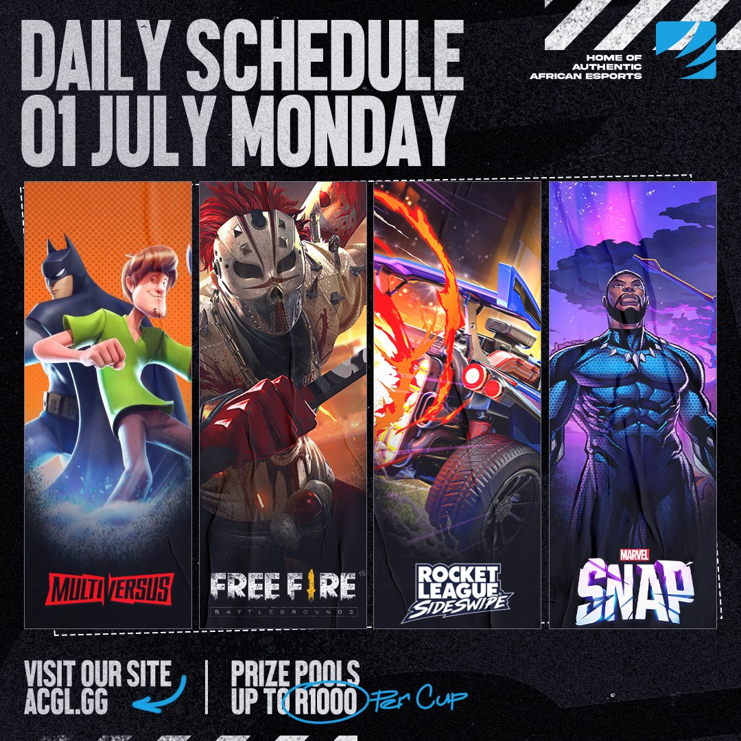 AfricanGaming's tweet photo. #MobileEsports cups from 19h00 tonight:
π² #FreeFire
π΄ #MarvelSnap
β½ #RocketLeague #Sideswipe
π₯#Multiversus
π° Up to R1,000 cash per cup.
π Sign up for free: https://t.co/Pb0eY2lACa
#FreeFireZA #MultiversusZA #esports #Africanesports https://t.co/sE0GoAH5L5