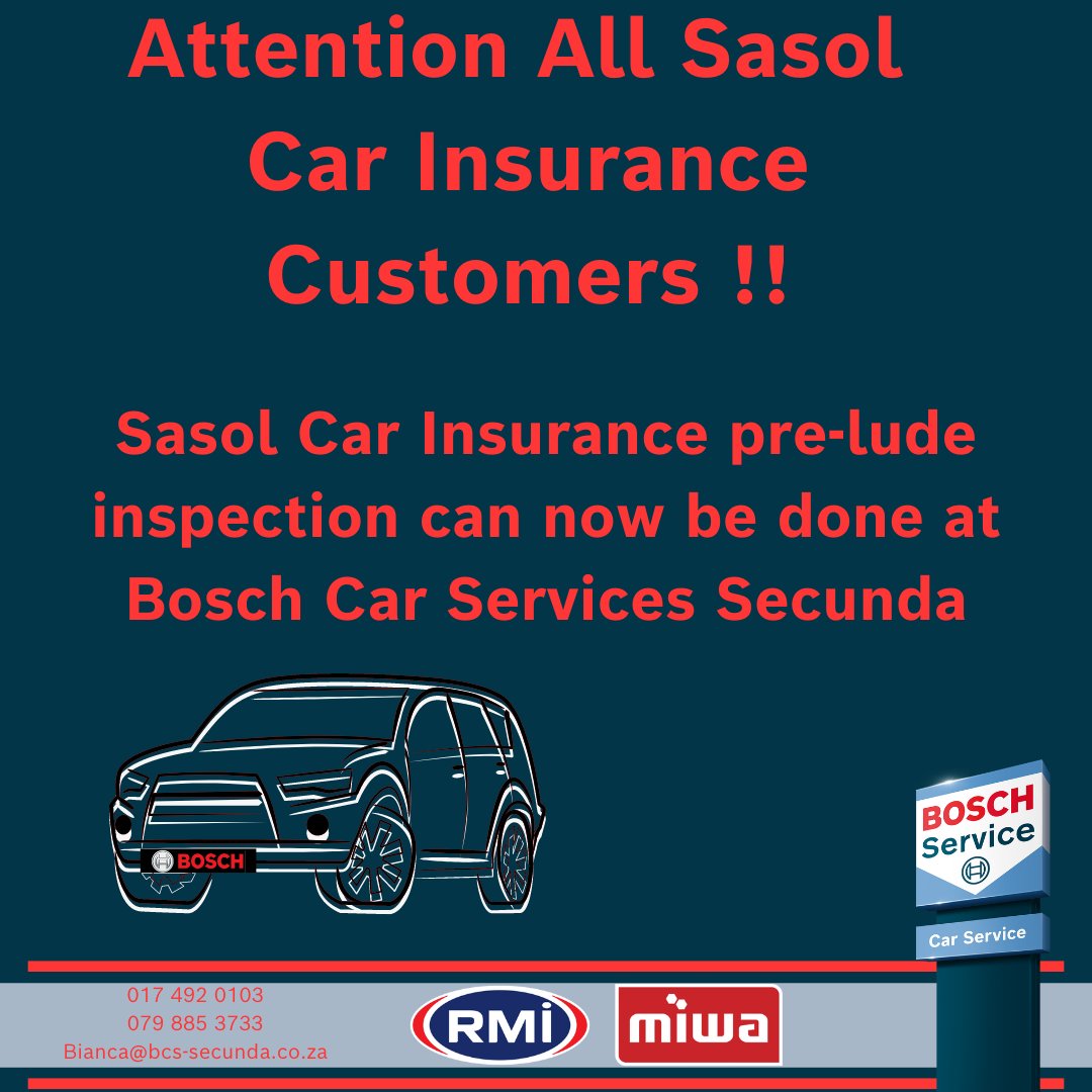 Bosch_Secunda's tweet image. Sasol Insurance?
No problem! We can help!
Contact us for more information/ to book your inspection.
#LikeABosch #ExpierenceTheBoschDifference #Sasolinspection
017 492 0103
079 885 3733
Bianca@bcs-secunda.co.za