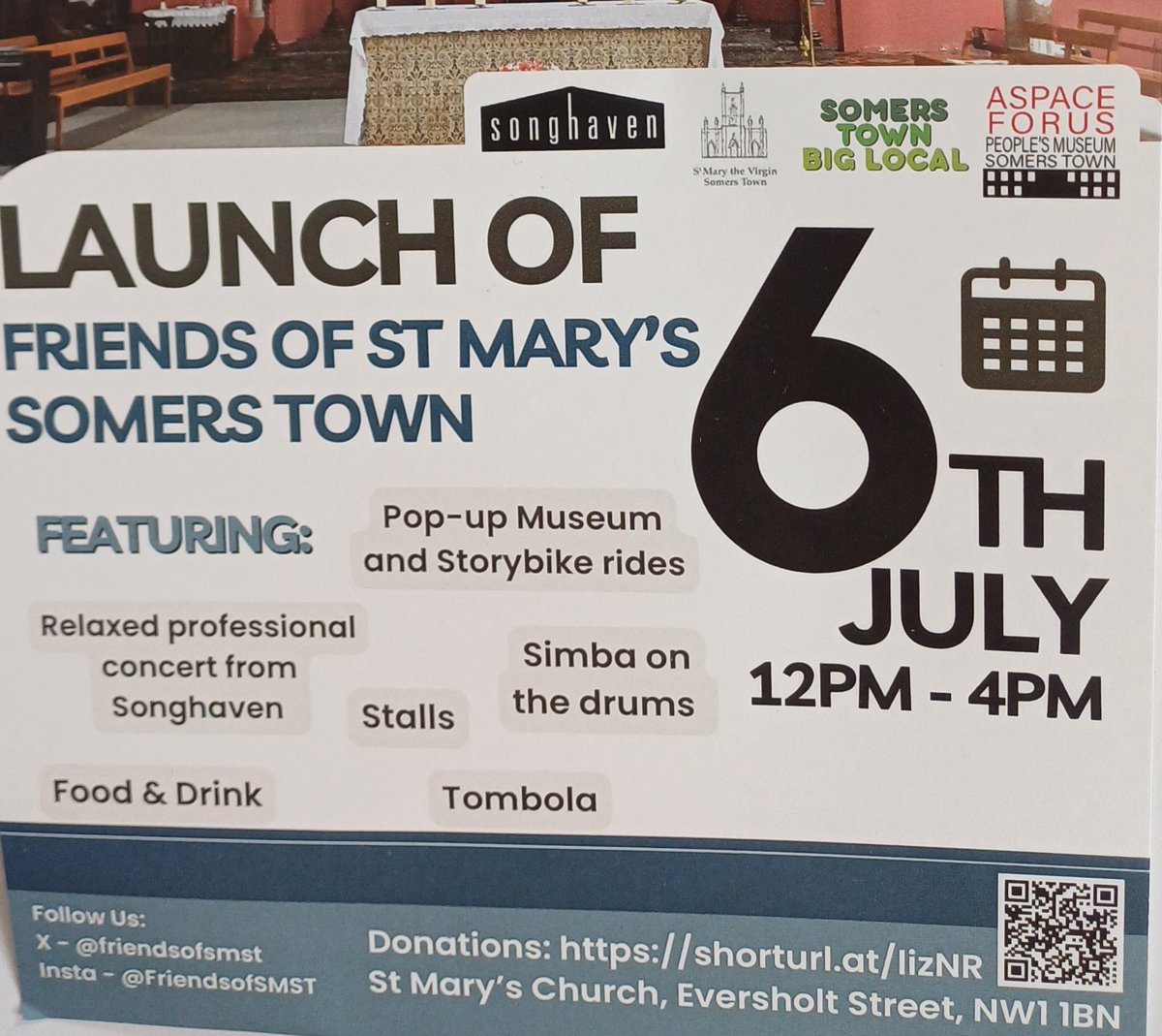 Cynthia Ramsay (@lyn414) on Twitter photo Come to <a href="/StMarysNW1/">St Marys Church NW1</a> for the fundraising event "Friends Launch" Sat 6th July. Please support, pledge & donate to save our heritage <a href="/GoogleUK/">Google UK</a> <a href="/bishopoffulham/">The Bishop of Fulham</a> <a href="/ChurchTimes/">Church Times</a> <a href="/NewJournal/">Camden New Journal</a> <a href="/NatChurchTrust/">National Churches Trust</a> <a href="/TNLUK/">The National Lottery</a> <a href="/G_RhysJones/">Griff Rhys Jones OBE</a> <a href="/Camden4project/">Camden4</a> <a href="/SomersTownBL/">Somers Town Big Local</a> <a href="/Heritage_NGOs/">The Heritage Alliance</a> <a href="/HistoricEngland/">Historic England</a> Come to <a href="/StMarysNW1/">St Marys Church NW1</a> for the fundraising event "Friends Launch" Sat 6th July. Please support, pledge & donate to save our heritage <a href="/GoogleUK/">Google UK</a> <a href="/bishopoffulham/">The Bishop of Fulham</a> <a href="/ChurchTimes/">Church Times</a> <a href="/NewJournal/">Camden New Journal</a> <a href="/NatChurchTrust/">National Churches Trust</a> <a href="/TNLUK/">The National Lottery</a> <a href="/G_RhysJones/">Griff Rhys Jones OBE</a> <a href="/Camden4project/">Camden4</a> <a href="/SomersTownBL/">Somers Town Big Local</a> <a href="/Heritage_NGOs/">The Heritage Alliance</a> <a href="/HistoricEngland/">Historic England</a>
