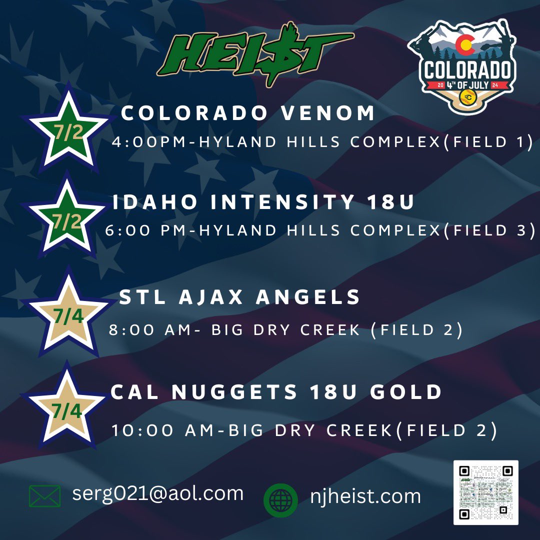 Here is my schedule for this week at the Colorado Sparkler! <a href="/SRod021/">Sergio Rodriguez</a>