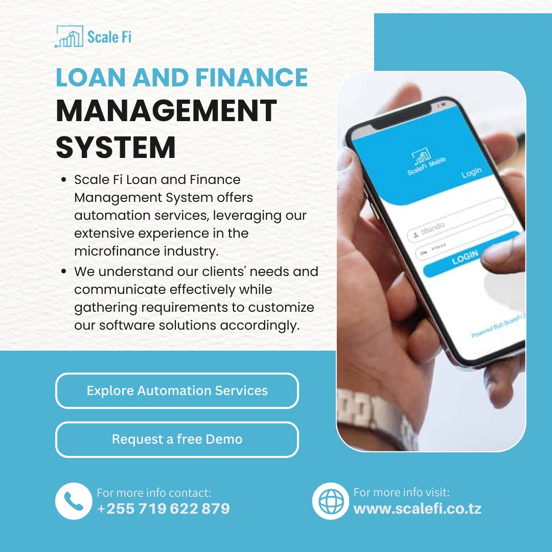 Scale_Fi's tweet photo. Empowering microfinance institutions with tailored software solutions. Learn more today!. #mikopo https://t.co/lWH4REXEBw