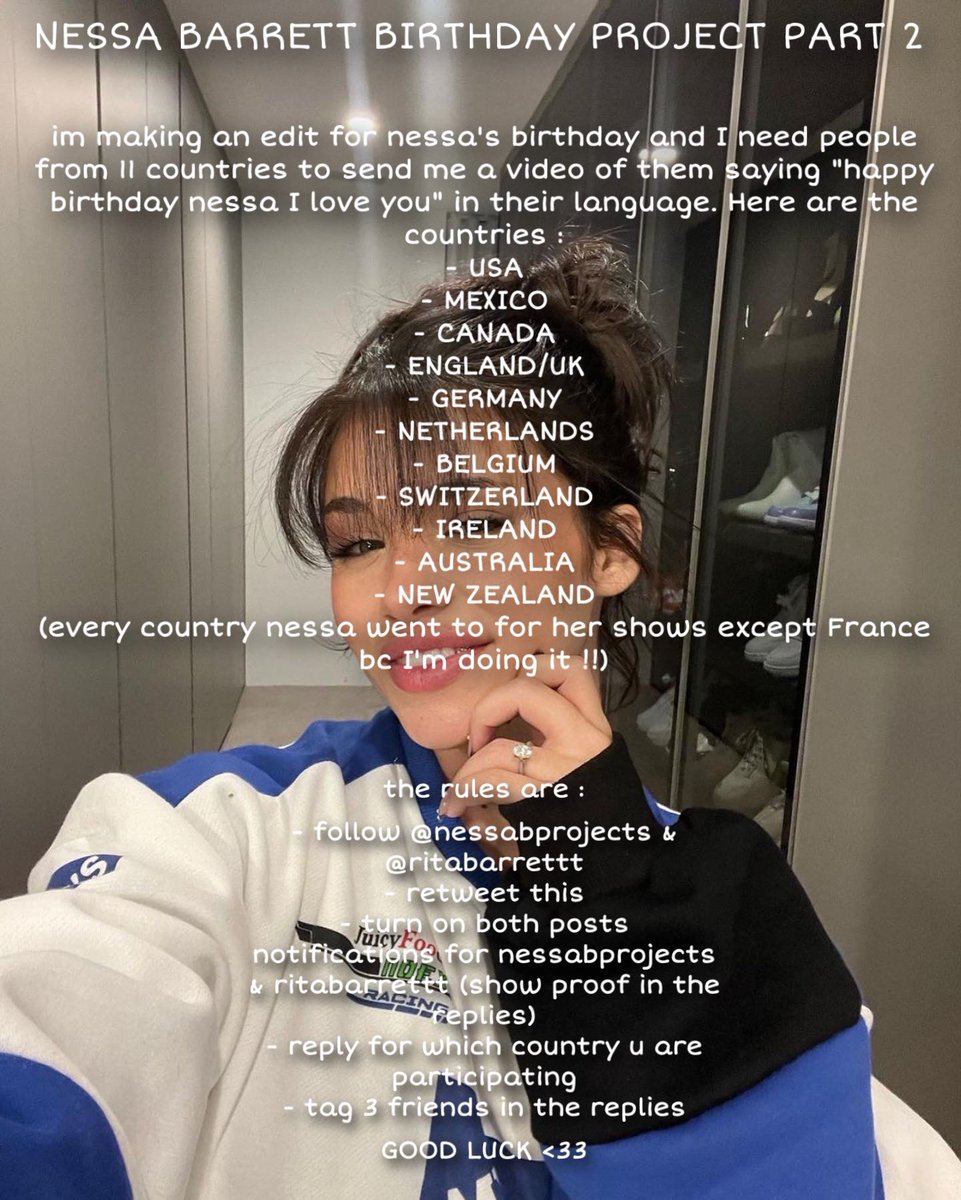 nessabprojects's tweet photo. part two !! 

PS : u don’t need to have attended nessa’s shows to participate as long as ur from the countries mentioned 🤍 https://t.co/HxWQKJt1Fb