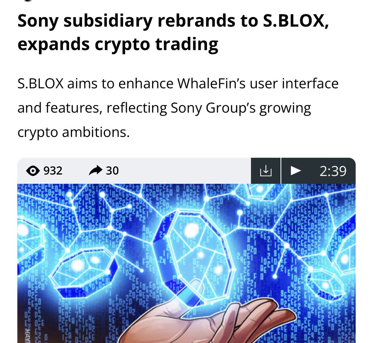 🔥🔥 SONY CRYPTO EXCHANGE LAUNCHING ON $ASTR ➡️ THIS IS A WAKE UP CALL FOR  THE INDUSTRY AND WILL BRING SOME OF THE BIGGEST TECH COMPANIES FORWARD INTO  THE #CRYPTO SPACE @paulbarron @