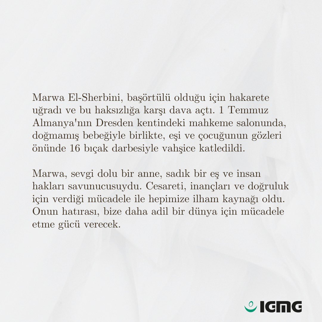 Şehadetinin 15. Yılında Marwa El Sherbini Rahmetle Anıyoruz. #marwa #marwaelsherbini