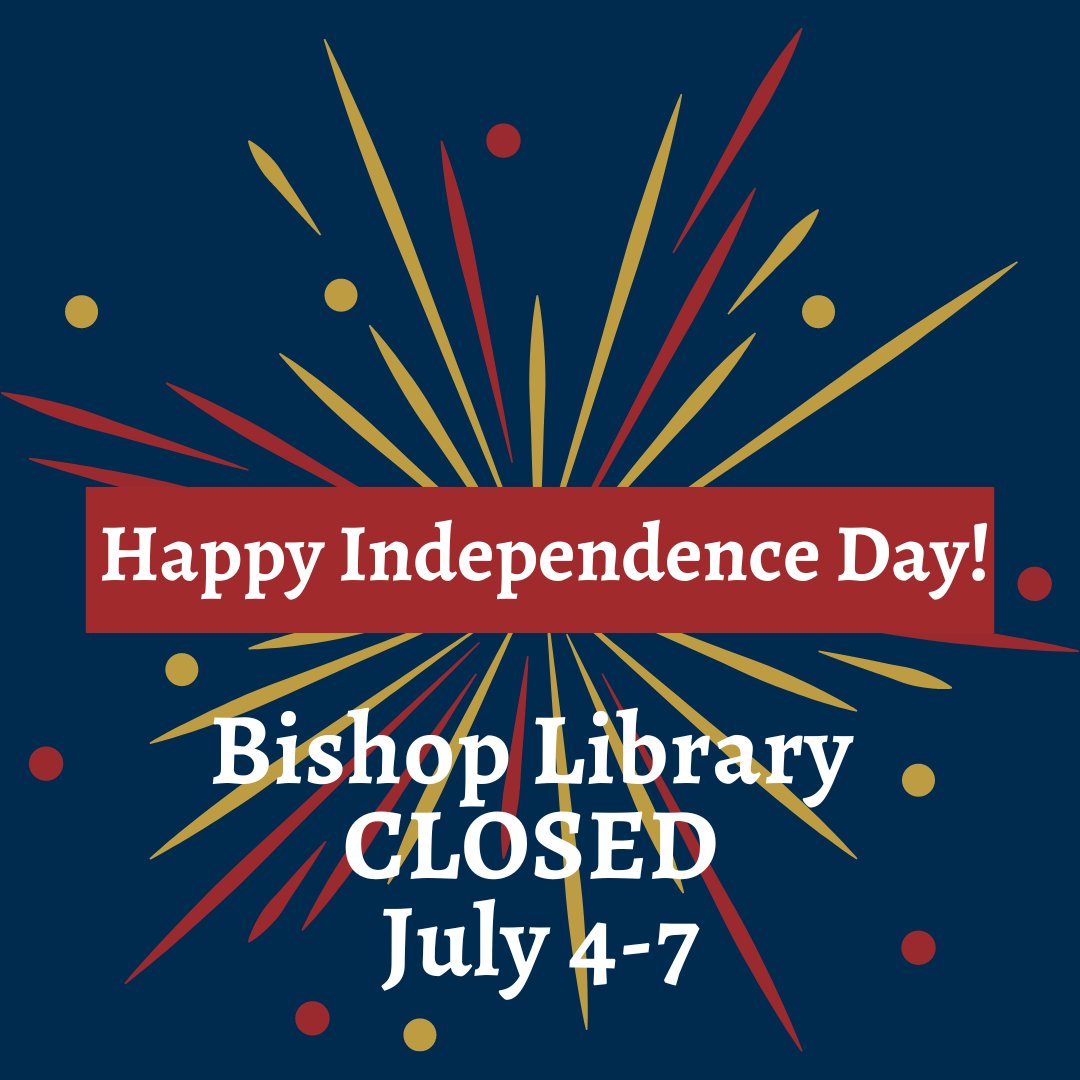 bishop_library's tweet image. We will be back on Monday, July 8th! Enjoy the holiday! #GoLVC

#golvc #librariesofinstagram #lebanonvalley #lebanonvalleycollege #bishoplibrary #julyfourth #independenceday