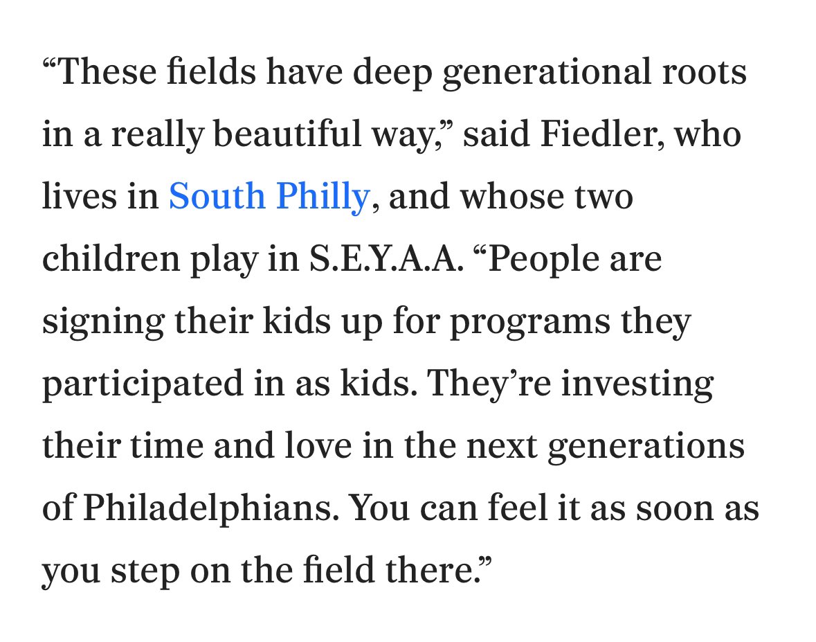 RepFiedler's tweet photo. For @PhillyInquirer, South Philly parents speak about the importance of the SEYAA playing fields. I am one of those parents.

PennDOT’s proposals for the I-95 project threaten the fields &amp; should not continue without true engagement from the people whose lives will be affected. https://t.co/tY3W6Znmo4