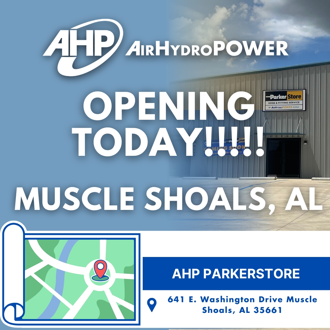 Today is the day we've been waiting for! The Grand Opening of the Muscle Shoals ParkerStore! Come explore our wide range of hydraulic and pneumatic solutions, meet our team, and discover your new go-to resource for industrial solutions!