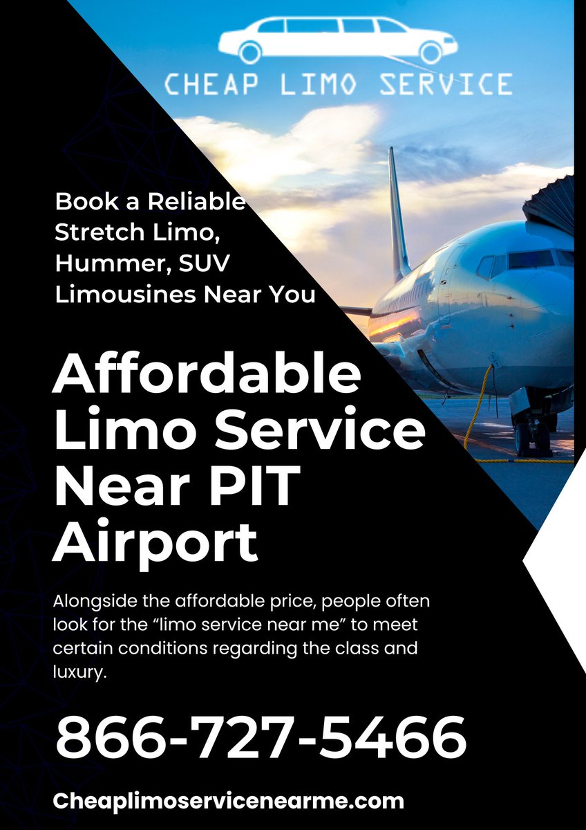 CheapNear's tweet image. #AffordableLimoServiceNearPITAirport
Experience luxury without breaking the bank! Explore our #AffordableLimoServicesNearPITAirport. Book today and travel in style with #CheapLimoServiceNearMe. Call 866-727-5466 or visit tinyurl.com/47ezpxnc. #PITAirport #AffordableLimo #Limo