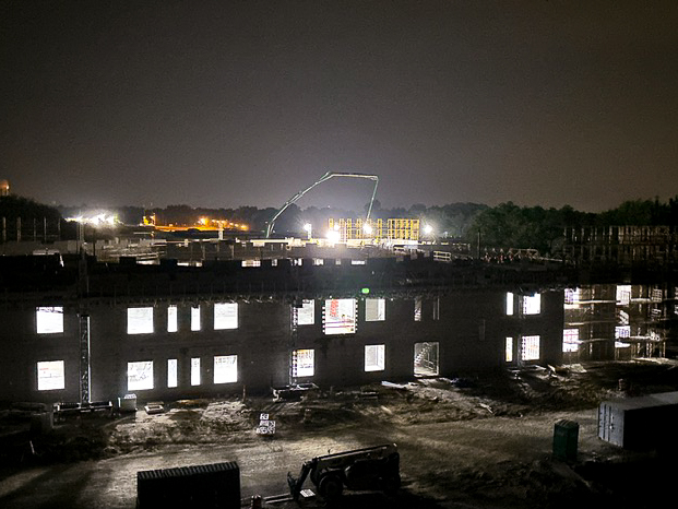Thank you to <a href="/CongerBuilt/">Conger Construction Group</a> for this awesome photo at the site of the new middle school being built for <a href="/Milford_Schools/">Milford Schools</a>. What makes it so great? It was taken at 4 a.m.! Crews were hard at work placing concrete on the third-floor deck of the academic wing.