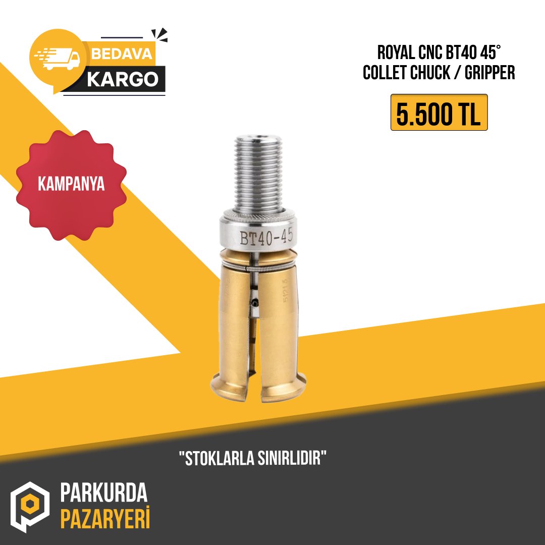 parkurda's tweet photo. 🔧 Mükemmelliği keşfedin! Royal CNC BT40 45° Collet Chuck / Gripper ile atölyenizde verimliliği ve hassasiyeti artırın.
Detaylı bilgi için: https://t.co/lGfeNbMuz1
#Parkurda #Pazaryeri #CNC #RoyalCNC #Gripper #Mühendislik #TakımTezgahları https://t.co/QNpJO87zCO