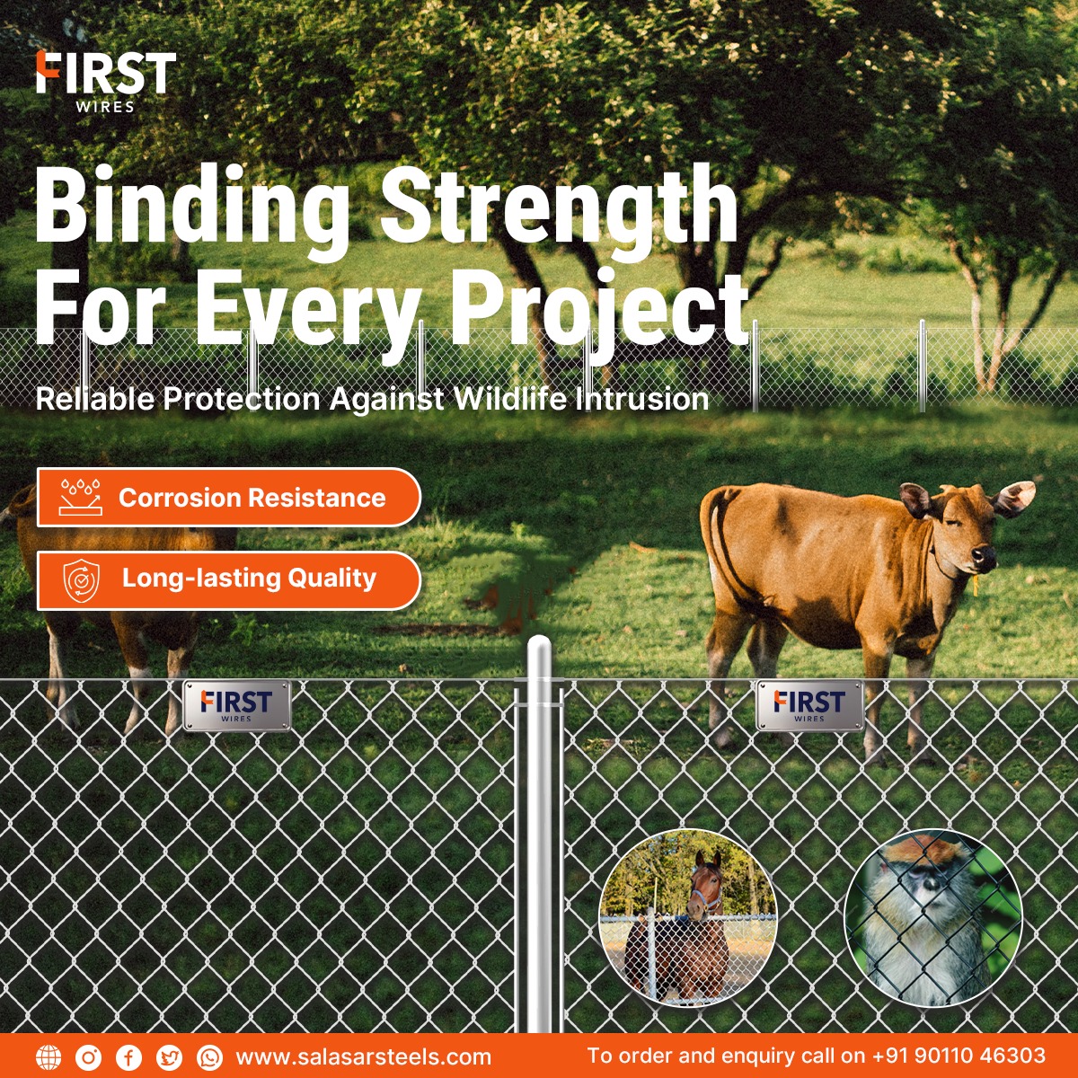 FirstWires's tweet image. Guard your crops with First Wires' durable GI Wire! Our galvanized iron wire provides farmers with reliable protection against wildlife, ensuring your fields stay safe and productive.  #FarmProtection #GIWire #WildlifeBarrier #AgricultureSafety #agriculturesafety
