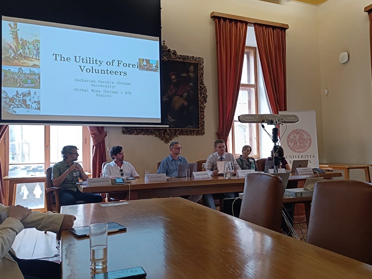 ZachariahLP1's tweet photo. I had the pleasure of presenting coauthored work w/ @wyss_m at @EISSnetwork this past week. Great panel, chair, and conversation in a wonderful city! Grateful to @CharlesUniPRG for hosting us! https://t.co/3Ti8zwwOfK