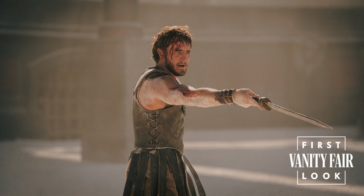 TheBackstageXP's tweet photo. Check out the first look at 'GLADIATOR 2' from @VanityFair 🔥🔥

#Gladiator https://t.co/8CZ2aftXOk
