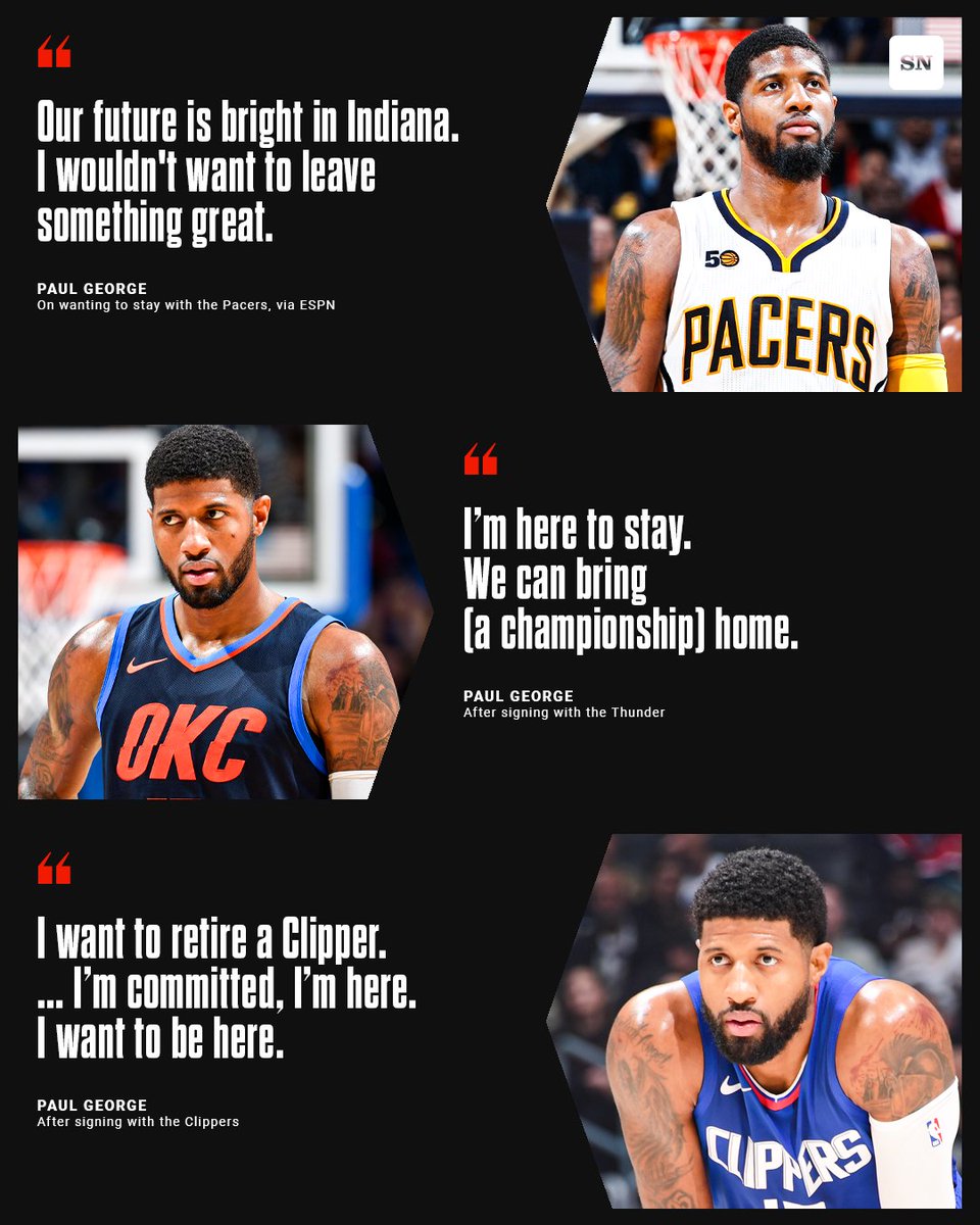 Paul George has a history of breaking promises 😅
