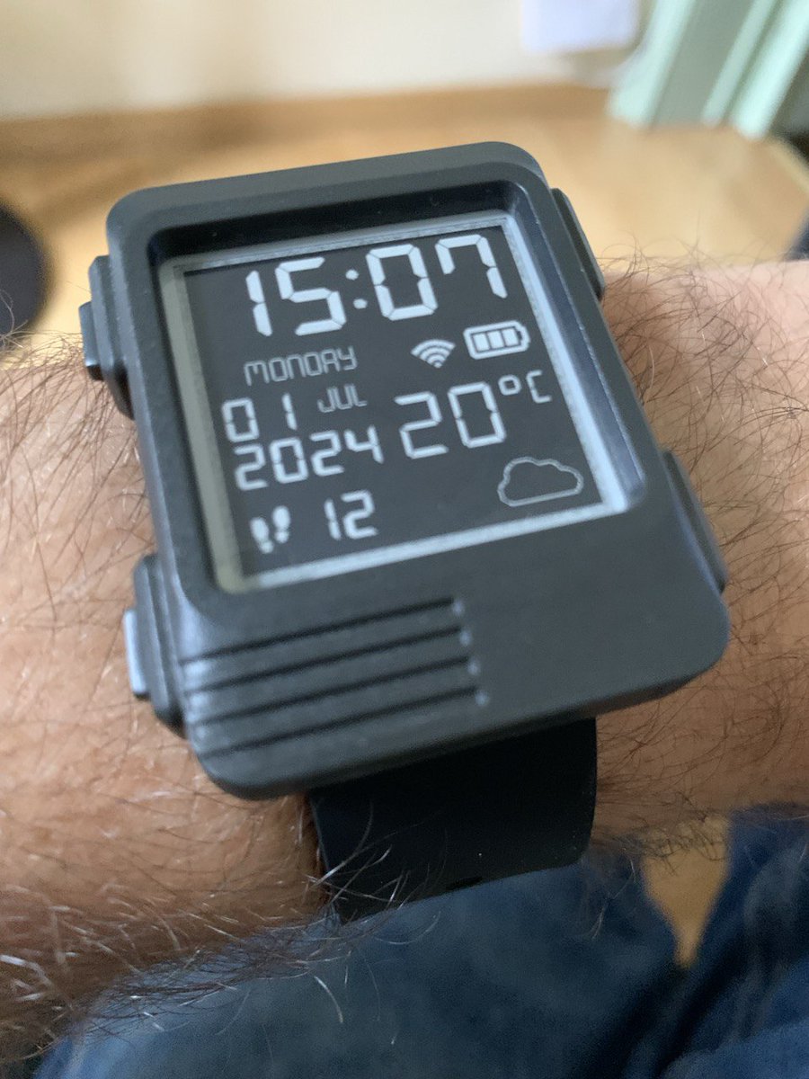 Just received my Watchy (Open Source E-Paper Watch) watchy.sqfmi.com by <a href="/sqfmi/">SQFMI</a>, certified open source hardware (#OSHWA⚙️) and open source software, via <a href="/crowd_supply/">Crowd Supply</a> on crowdsupply.com/sqfmi/watchy

Unlike the Pinetime, no chance anybody would assume I have an iWatch! ;D