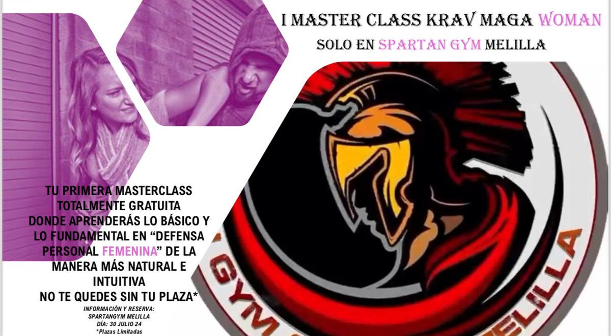 FRANDJMELILLA's tweet image. I MASTERCLASS KRAV MAGÁ WOMAN en Spartan Gym #Melilla GRATUITA!!! 
Te animas? #SpartanGym #Ekkm