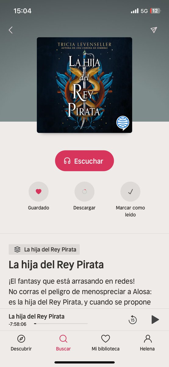helenahernande4's tweet photo. Como comienzo a estar un poco hasta el gorro del tema de las IA en el mundo editorial (entre otros) me gustaría comentar algo sobre el siguiente audiolibro que he encontrado en @Nextory_es . Se trata de:
La hija del rey pirata, de Trivia Levenseller. (Sigo abajo) https://t.co/yPCyzbX4Xn