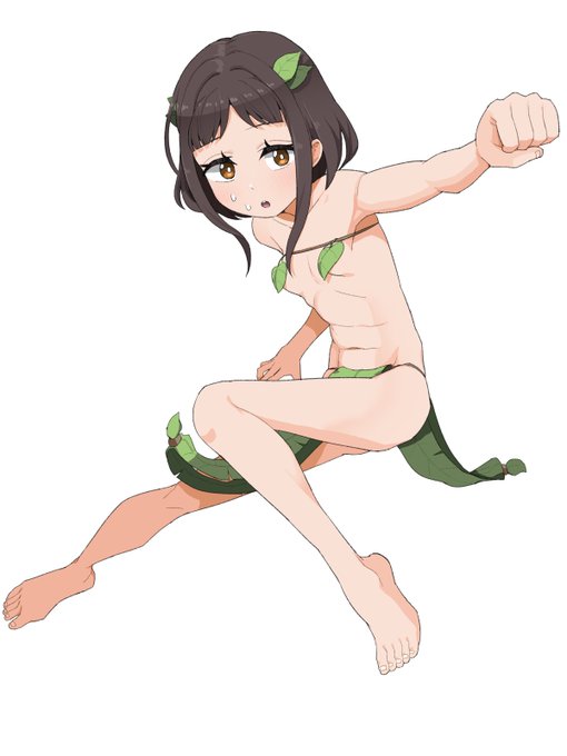 今日の葉っぱちゃん落書き。その114。 絵柄調整中かつポーズは他の絵に流用予定 