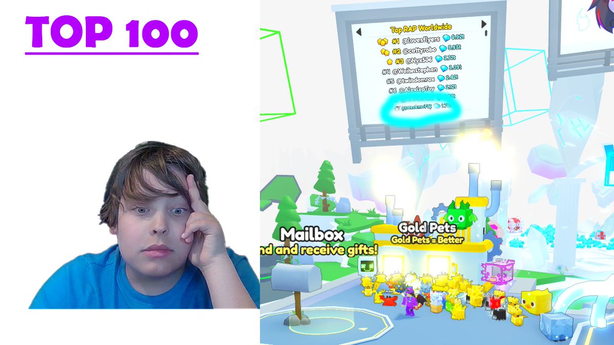 declansplanet's tweet image. How I got to the Top 100 LEADERBOARD in Pet Simulator 99

(Doing A/B testing on this one so this is just one of the thumbnails)