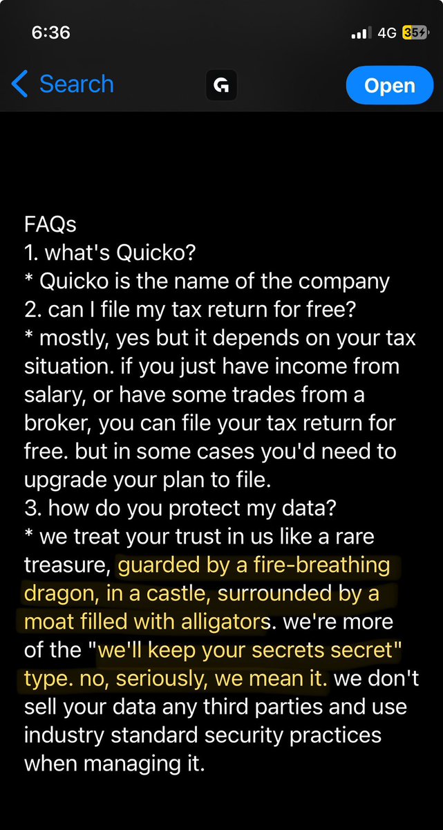 Some sweet copywriting in the Glyde app by <a href="/Quicko_official/">Quicko</a>! 

Always good to see some personality, even and perhaps where few are looking…