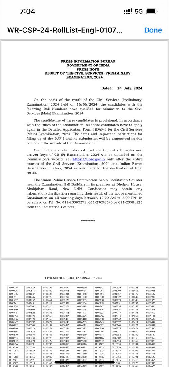 UPSC CSE 2024 Prelims Results Out!
#UPSC2024