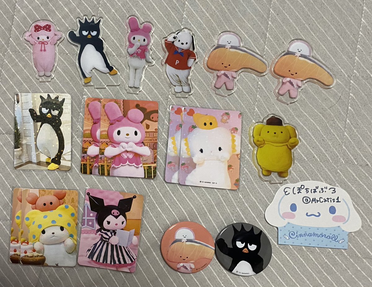 MrCatis1's tweet photo. 【交換・譲渡】サンリオライブキャラクターズ アクリルスタンド アクスタ 缶バッチ 缶バ トレーディングカード トレカ

求】画像2枚目のスタンプが着いていないもの、又はシナモン、メル
譲】マイスウィートピアノ バッドばつ丸 ポチャッコ マイメロディ ポムポムプリン こぎみゅん クロミ etc..

⬇️ https://t.co/8e8osF1x2J