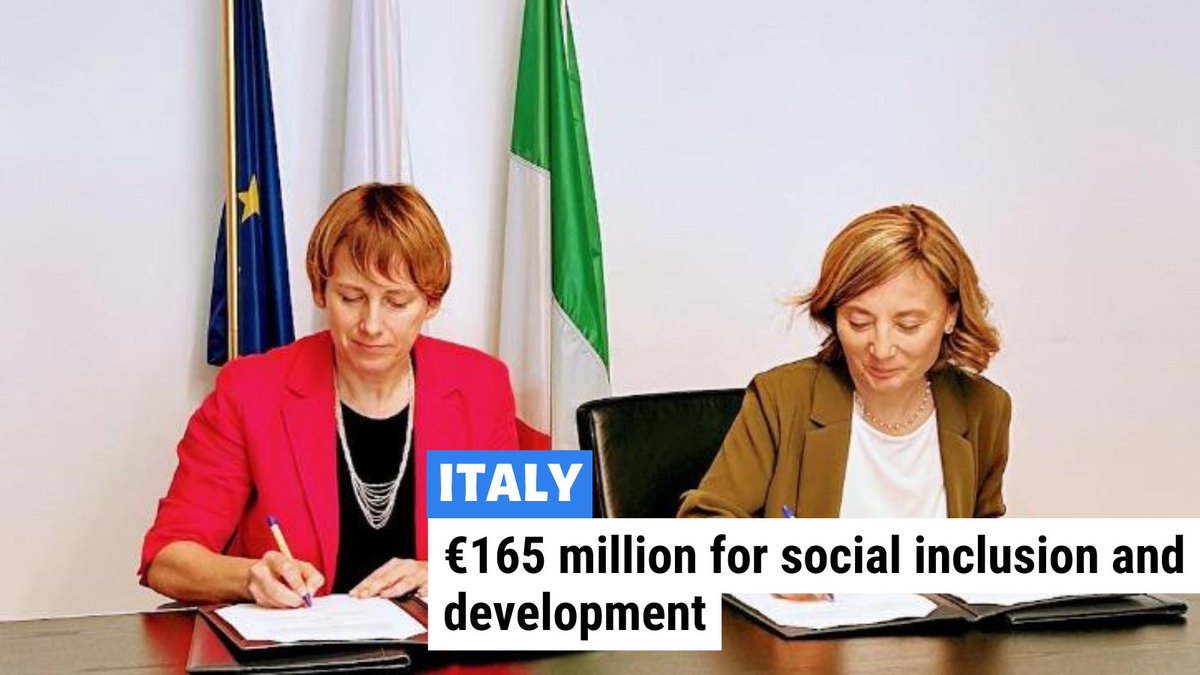 Together with @bancaetica, we provide over €165m to support gender equality, refugee inclusion &amp; development in southern Italy.
Our technical assistance under #InvestEU backs: 
🔵women-led businesses
🔵cohesion regions
🔵economic empowerment for refugees
bit.ly/Italy_Banca_Et…