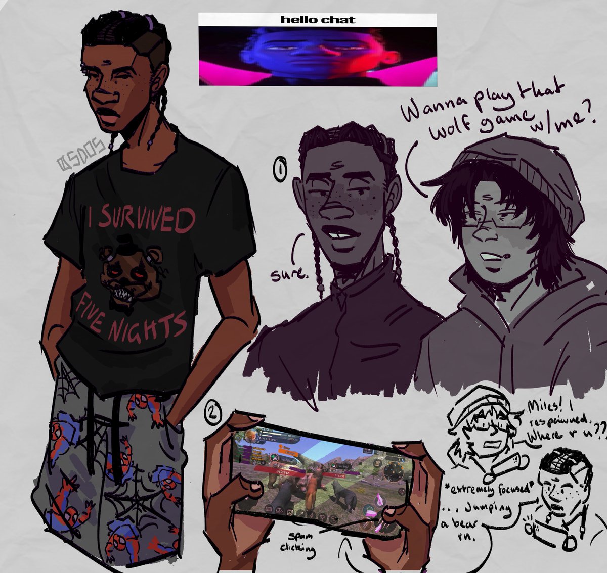 0SDOS's tweet image. cringe shitpost while i try to to finish bigger pieces #milesgmorales #atsv #clawcode