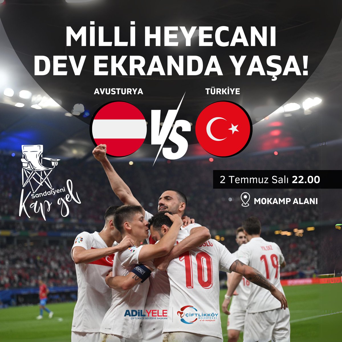 Milli takım maçını birlikte izleyelim...

⚽Avusturya-Türkiye
🗓️2 Temmuz 2024 Salı
⏰22.00
📍Mokamp
