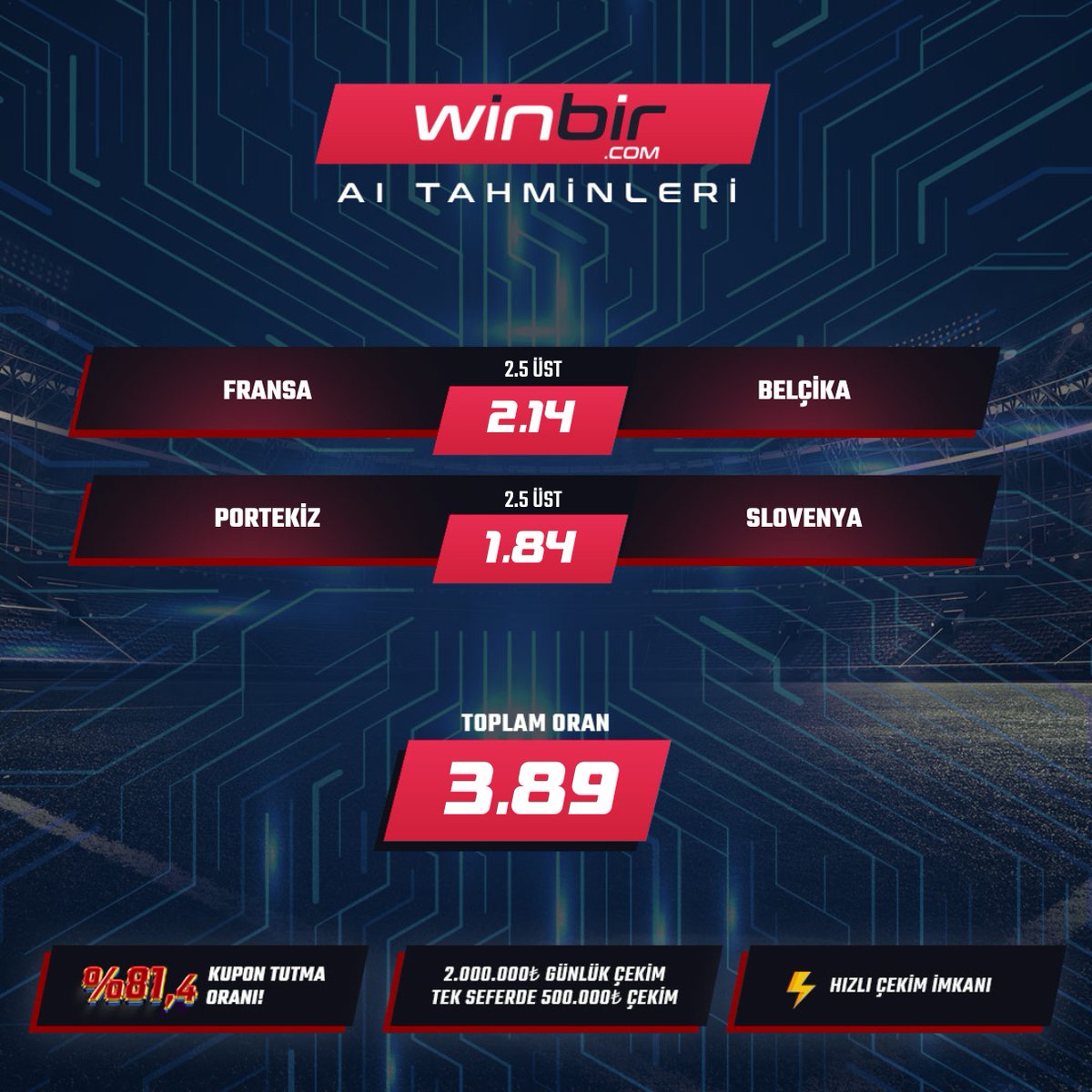 Euro 2024 heyecanı kaldığı yerden devam ediyor! #winbir #winbirai #iddia #EURO2024