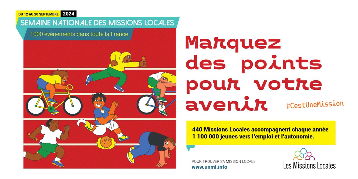 📣 [Semaine nationale #MissionsLocales2024 du 12 au 20/09] Inscrivez vos événements sur le site dédié et découvrez le kit de com'
🔸 « Marquez des points pour votre avenir ! » : valoriser les actions sportives et l'activité physique 
👉 A vos actions : unml.info/actualites/nos…