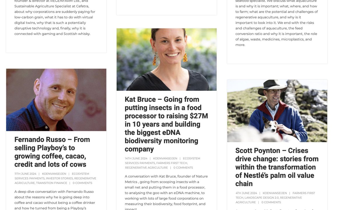 June was a busy month! Did you miss any of the recent episodes? From #digitaltwins to eDNA #biodiversity monitoring from coffee and cocoa to Nestlè and the new #regenerative #aquaculture series! investinginregenerativeagriculture.com/posts/
