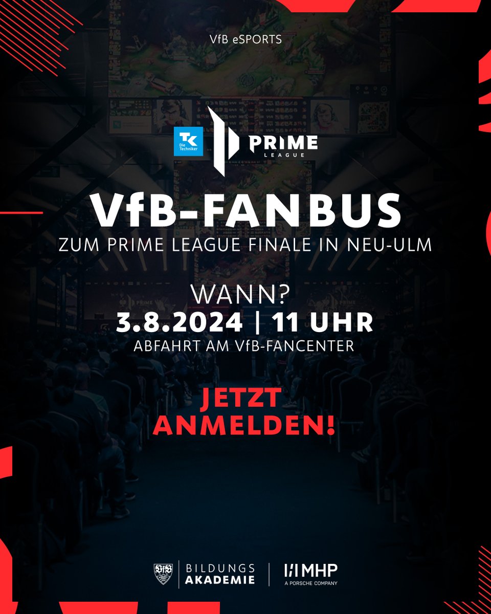 VfB eSports (@vfb_esports) on Twitter photo 🎫Sichere dir jetzt dein Ticket!🎫
🚎 Mit dem VfB-FanBus zum League of Legends <a href="/PrimeLeague/">Die Techniker Prime League</a> Finale in Neu-Ulm😍
🏟 Komm mit uns in den <a href="/VfB/">VfB Stuttgart | Pokalsieger 2025</a> - Fanblock 🔥
😌 Bestelle dir noch ein vergünstigtes Ticket dazu, falls du noch keines hast.🤩
🔗Link zum Shop: shorturl.at/2H9Sw 🎫Sichere dir jetzt dein Ticket!🎫
🚎 Mit dem VfB-FanBus zum League of Legends <a href="/PrimeLeague/">Die Techniker Prime League</a> Finale in Neu-Ulm😍
🏟 Komm mit uns in den <a href="/VfB/">VfB Stuttgart | Pokalsieger 2025</a> - Fanblock 🔥
😌 Bestelle dir noch ein vergünstigtes Ticket dazu, falls du noch keines hast.🤩
🔗Link zum Shop: shorturl.at/2H9Sw