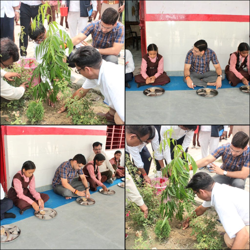 स्कूल चले हम...🏃📕
विकासखंड सैदनगर के कंपोजिट विद्यालय घाटमपुर का निरीक्षण किया गया।
बच्चों के साथ बैठकर मिड डे मिल के अंतर्गत तैयार विशेष व्यंजन ग्रहण किया और बच्चों को वृक्षारोपण के प्रति प्रोत्साहित करने के लिए परिसर में अशोक का पौधा भी लगाया।
<a href="/ChiefSecyUP/">S.P. Goyal, Chief Secretary, GoUP</a>
<a href="/InfoDeptUP/">Information and Public Relations Department, UP</a>