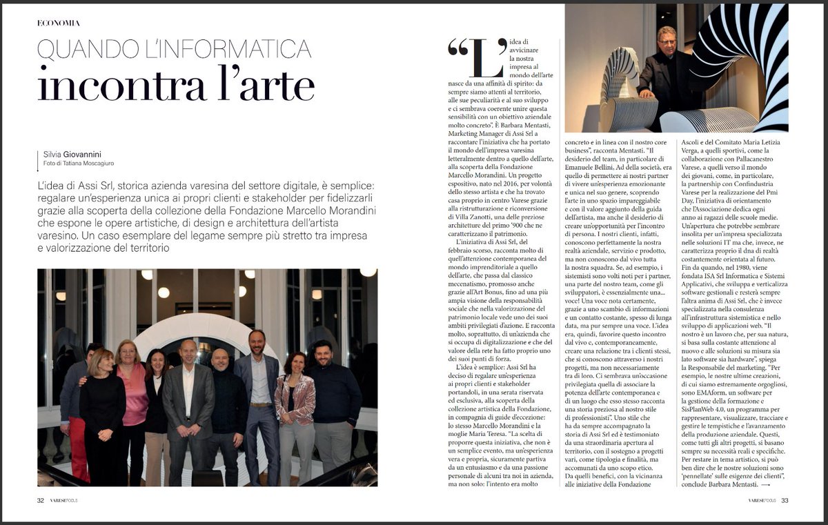 Grazie a #VARESEFOCUS e <a href="/giovissi/">Silvia Giovannini</a>  per l'intervista  sull'evento organizzato presso la Fondazione Marcello Morandini di #Varese.
Ci auguriamo che questa nostra iniziativa venga replicata da numerose altre aziende del nostro territorio.
👉 linkedin.com/posts/assi-srl…