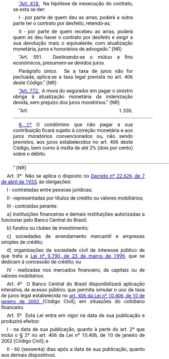 CarlosnoMp's tweet photo. 🎯 Lei nova

📌 A Lei 14.905/2024 alterou o Código Civil, para dispor sobre atualização monetária e juros https://t.co/rs4WBhfx2B