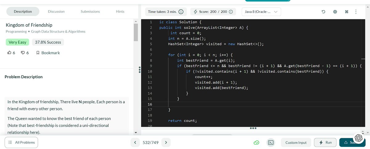 why_aksh's tweet photo. 🥳Completed 180th days of  DSA📷#365DaysofCode
@scaler_official

Question  -Kingdom of Friendship- https://t.co/xp9QwOJVGe 

#scalerdiscord #codewithscaler #365daysofcodescaler #365daysofcodescaler #100DaysOfCode https://t.co/sNNaLZIedx