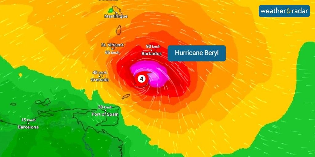 WeatherRadar_UK's tweet photo. Hurricane Beryl has become the earliest Category 4 storm to form in the Atlantic on record ���️ 🌀.
https://t.co/jRvaDoU2AE 

#HurricaneBeryl #Beryl #AtlanticHurricane #Hurricaneseason https://t.co/n8orcDYr0i