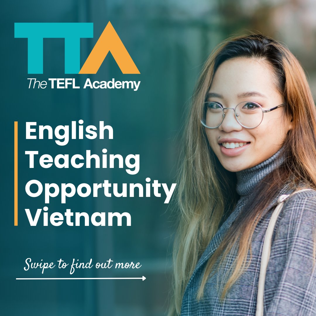 TEFLAcademyUK's tweet photo. 📣 Calling all adventure seekers and English speakers! 🌏✈️
Ever dreamed of living in Vietnam? Well, grab your passport because this might be YOUR chance!
Apply now 👉https://t.co/bBBru549jP
#theteflacademy #tefl #teflcourse #teachenglish #englishteacher #onlineteacher https://t.co/uayB3dx11P