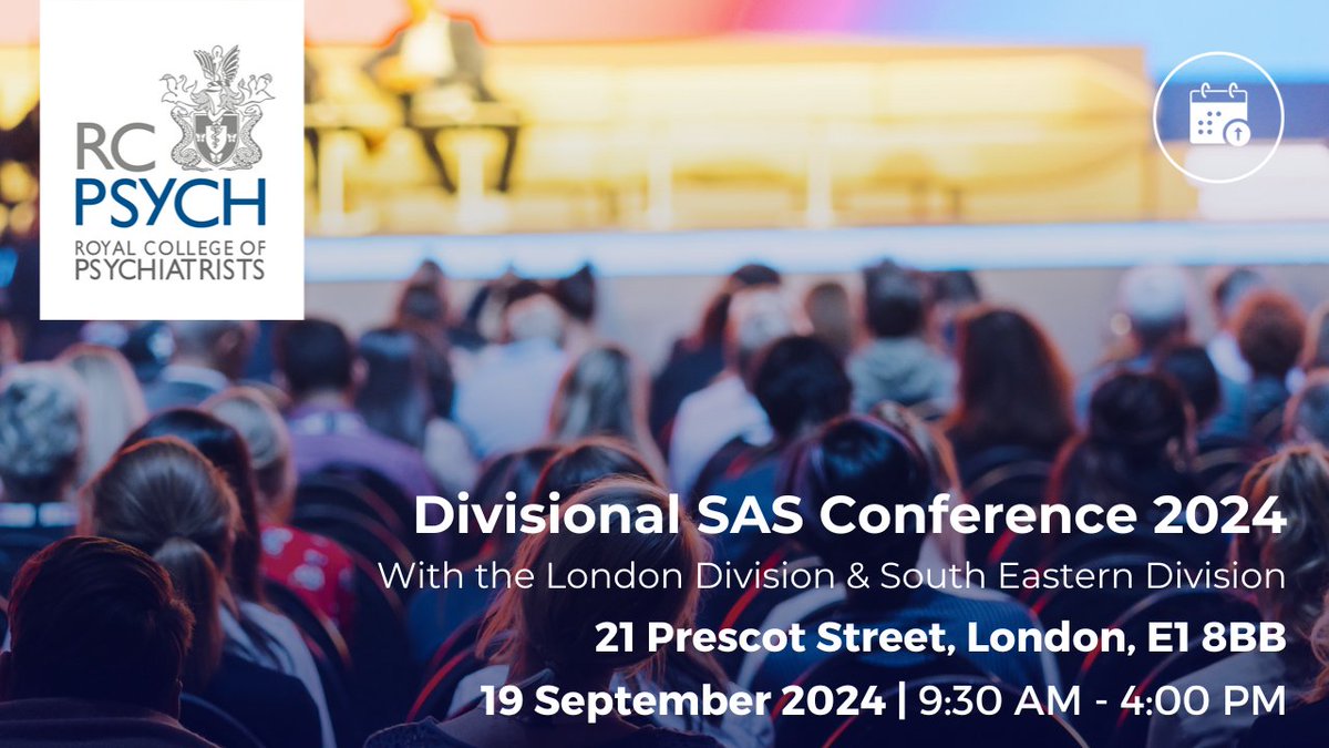 Join us on 19 September for our joint SAS Conference with <a href="/rcpsychSE/">RCPsych South Eastern</a>. 

Hear talks on;
Leadership
SAS Tutoring
Supervision
SAS Advocate
Research Opportunities
and more!

🚨SAS Doctors can book now and receive an early bird discount, available till 31 July➡️bit.ly/45OW6Rh