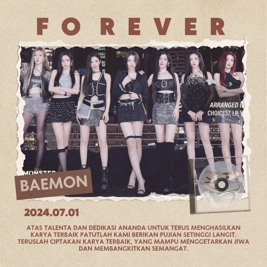 Dengan penuh rasa bangga dan bahagia, kami ingin mengucapkan selamat atas perilisan Digital Single <FOREVER>. Semoga karya ini dapat mencapai kesuksesan yang luar biasa, dan semoga BABYMONSTER terus menghasilkan karya-karya yang lebih inspiratif lagi di masa depan.