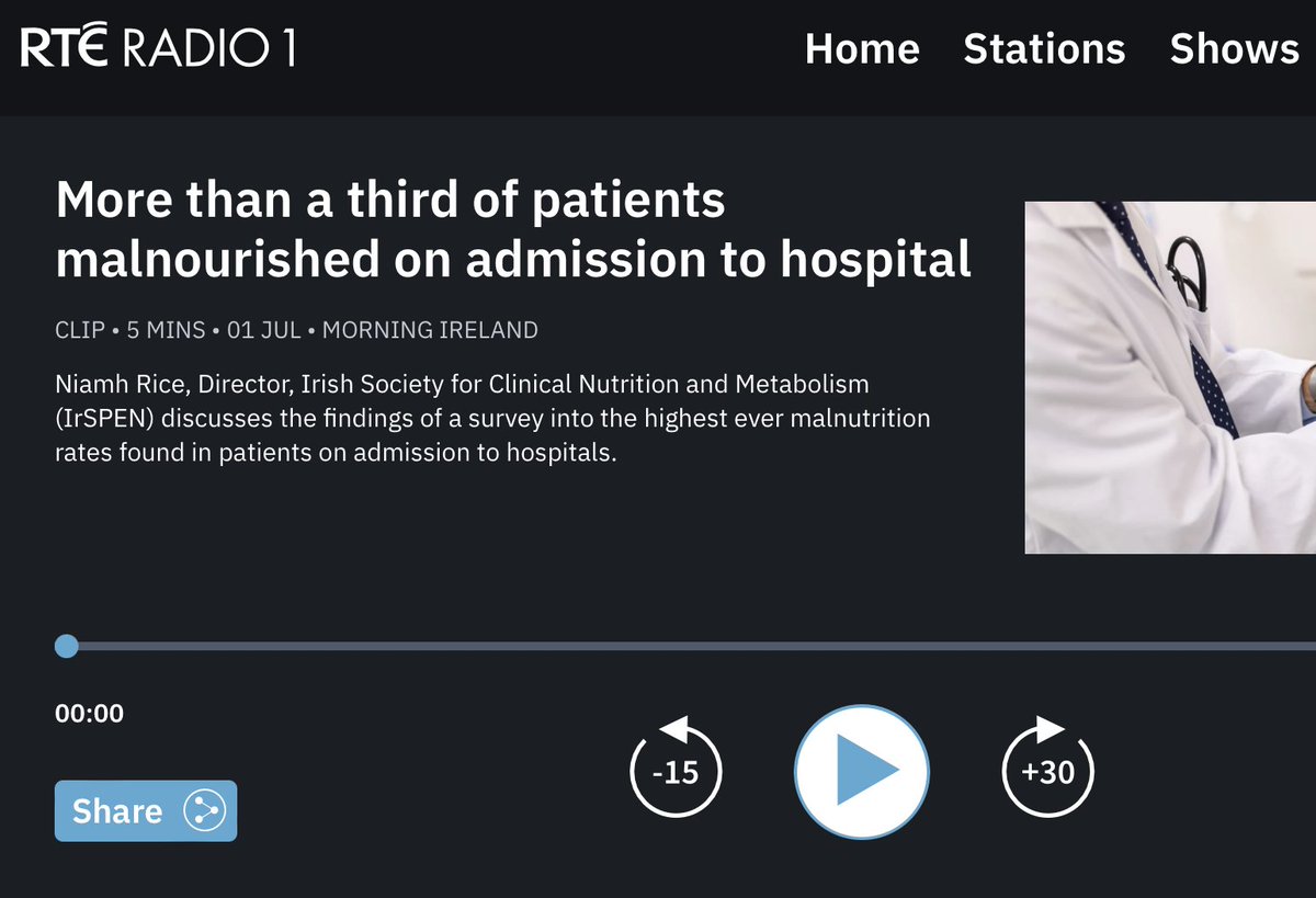Listen back to RTE Morning Ireland report today – IrSEPN's Niamh Rice on the 2023 Hospital Malnutrition Survey
rte.ie/radio/radio1/c…