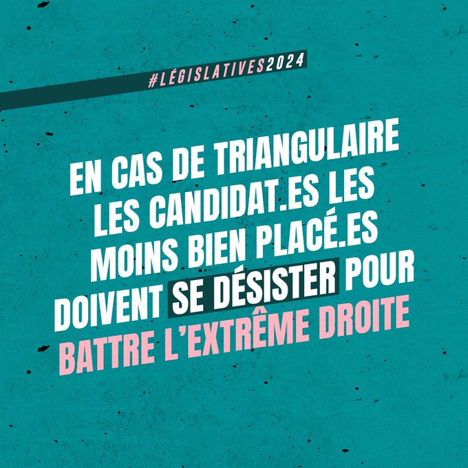 Festival des Solidarités (@_festisol) on Twitter photo ▶ À l'initiative de la <a href="/LDH_Fr/">LDH France</a>, le CRID appelle à faire barrage à l'extreme droite
🗣️Toute dispersion des votes au second tour offrirait le pouvoir au RN du fait du mode électoral : les votes doivent converger autour d’un seul objectif : défaire le RN. ➤ ldh-france.org/assurons-la-de… ▶ À l'initiative de la <a href="/LDH_Fr/">LDH France</a>, le CRID appelle à faire barrage à l'extreme droite
🗣️Toute dispersion des votes au second tour offrirait le pouvoir au RN du fait du mode électoral : les votes doivent converger autour d’un seul objectif : défaire le RN. ➤ ldh-france.org/assurons-la-de…