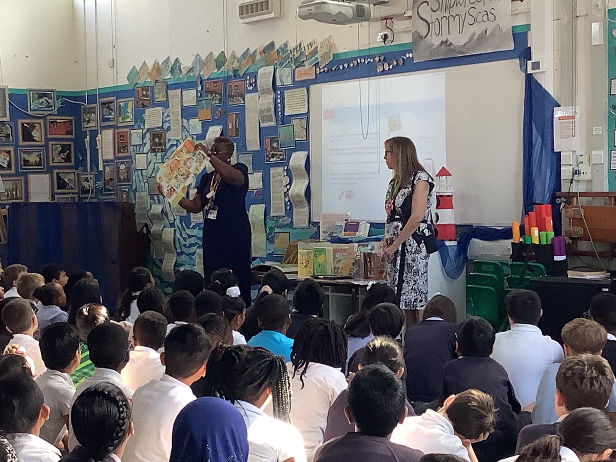 southriseschool's tweet image. In our assemblies this morning we had a lovely visit from our Librarians Toyin and Penny for our local library. They were here to promote the summer reading challenge and let us all know the great activities we can do if we join the library. @SladeLibrary #SummerReadingChallenge