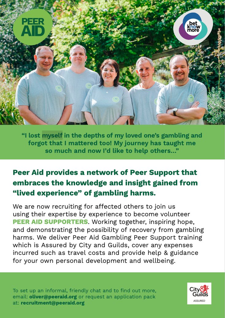 We are recruiting!!

Have you been impacted by someone else's gambling and would now like to use that experience to support others going through something similar, WE WANT TO HEAR FROM YOU
